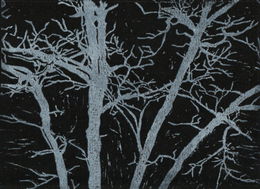 Printmaking titled "Empreinte n°5 - 2/25" by Laurine Firmin, Original Artwork, Linocuts