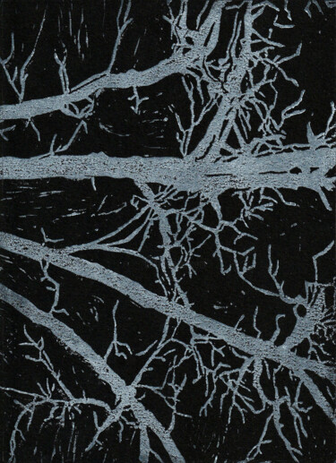 Printmaking titled "Empreinte n°5 - 2/25" by Laurine Firmin, Original Artwork, Linocuts