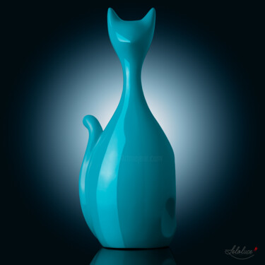 Scultura intitolato "LELOCAT 25" da Leloluce, Opera d'arte originale, Resina