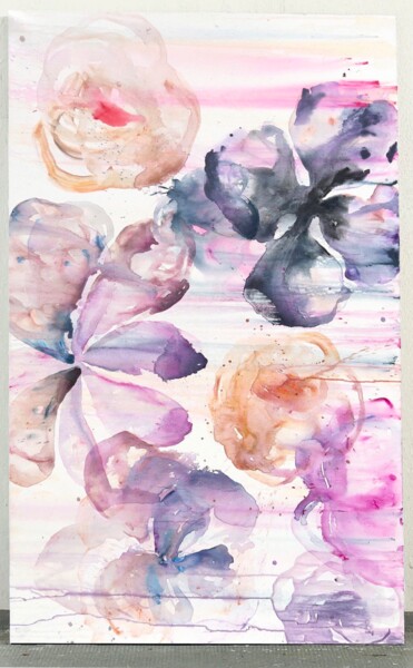 Ζωγραφική με τίτλο "Blurred flower 1" από Rosi Roys, Αυθεντικά έργα τέχνης, Ακρυλικό