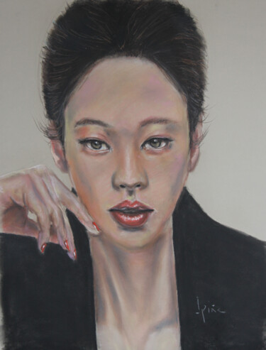 图画 标题为“Retrato chica orien…” 由Ipiña, 原创艺术品, 粉彩