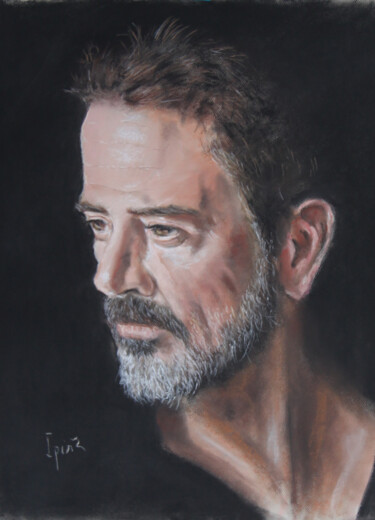 Dibujo titulada "Retrato actor Jeffr…" por Ipiña, Obra de arte original, Pastel