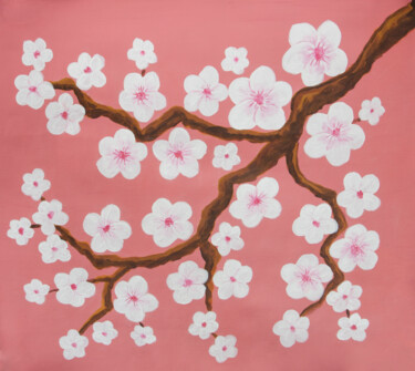 绘画 标题为“Branch with white f…” 由Irina Afonskaya, 原创艺术品, 丙烯
