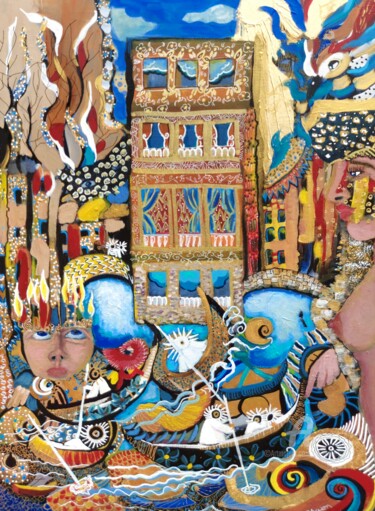Peinture intitulée "Venezia" par Cony Shesson, Œuvre d'art originale, Acrylique Monté sur Panneau de bois
