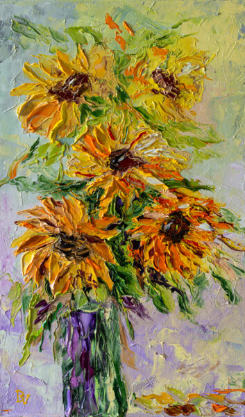 Pittura intitolato "Bouquet of sunflowe…" da Vladyslav Durniev, Opera d'arte originale, Olio Montato su Telaio per barella i…