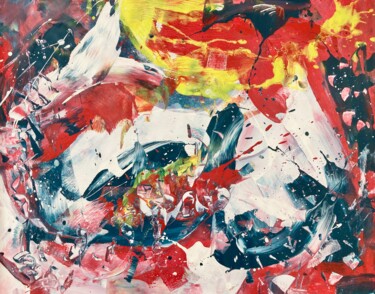 Painting titled "GENESIS - MARS - II" by Delphine Bernard, Original Artwork, Acrylic Mounted on Cardboard