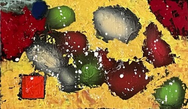 绘画 标题为“Carré rouge 1” 由J-Ph Verselin, 原创艺术品, 油 安装在木质担架架上