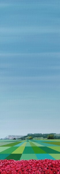 Painting titled "Cerros repoblados y…" by Marietta Negueruela, Original Artwork, Oil