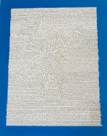 Collages intitulée "Le golfeur de Mots" par Antoine Maume, Œuvre d'art originale, Collages Monté sur Châssis en bois