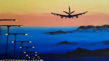 绘画 标题为“Airboat landscape o…” 由Maryna Yasar, 原创艺术品, 丙烯