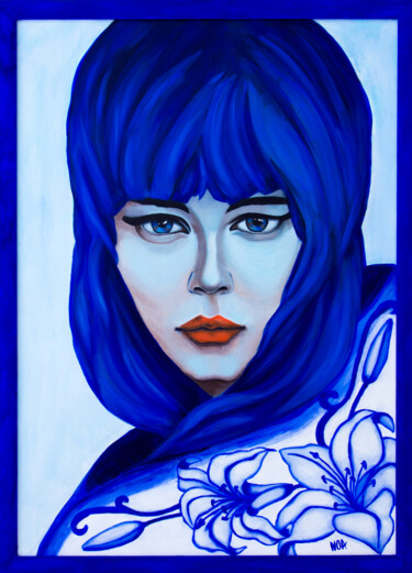 绘画 标题为“Bluecolored Lily po…” 由Olga Naduieva, 原创艺术品, 油