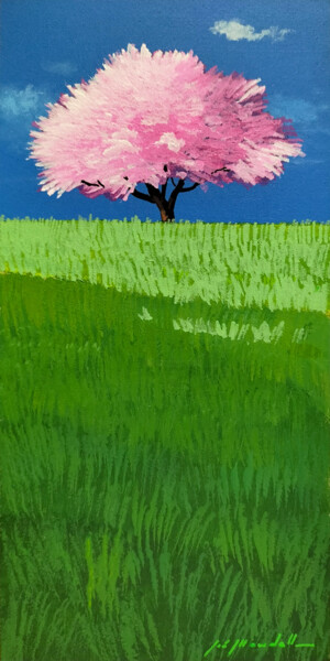 Painting titled "PRIMAVERA-" by Gio Mondelli, Original Artwork, Acrylic Mounted on Wood Panel