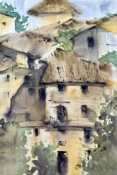 绘画 标题为“Window View” 由Sofiia Kulichkova (Sonjakul), 原创艺术品, 水彩