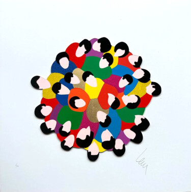 Prenten & gravures getiteld "The Big Hug" door Marco Lodola, Origineel Kunstwerk, Zeefdruk
