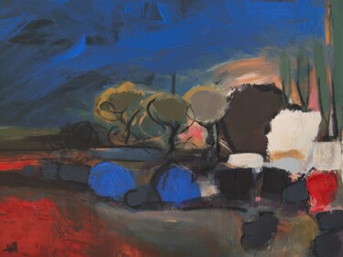 Peinture intitulée "Soleil de Toscane 1" par Hervé Marchelidon, Œuvre d'art originale, Acrylique Monté sur Panneau de bois