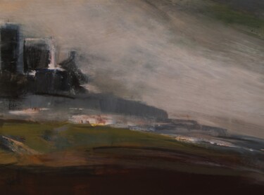 Peinture intitulée "Brume sur San Gimig…" par Hervé Marchelidon, Œuvre d'art originale, Acrylique Monté sur Panneau de bois