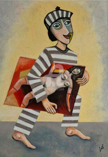 Peinture intitulée "Prison break" par Krisline, Œuvre d'art originale, Huile