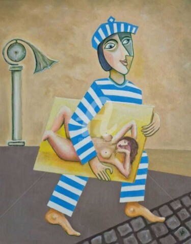 Peinture intitulée "Prison break 2" par Krisline, Œuvre d'art originale, Huile