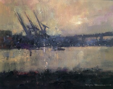 Peinture intitulée "Nantes impression p…" par Philippe Perennou, Œuvre d'art originale, Acrylique Monté sur Châssis en bois