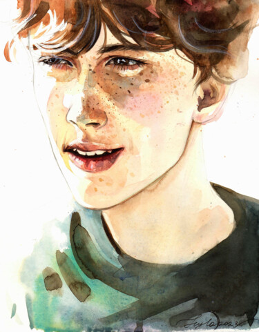 绘画 标题为“Edmund Pevensie” 由Leyla Zhunus, 原创艺术品, 水彩