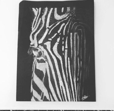 Painting titled "L’œil de zebre" by Audrey Letheux, Original Artwork, Acrylic