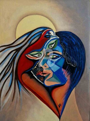 Pittura intitolato "Goddess of love 2" da Krisline, Opera d'arte originale, Olio