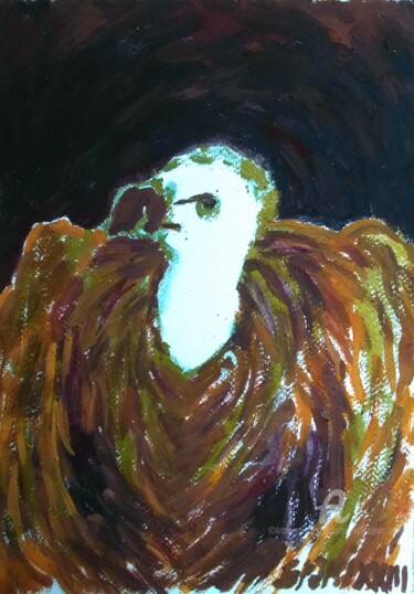 Painting titled "Gyps fulvus" by Slobodan Spasojevic (Spaki), Original Artwork, Pastel