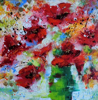 "Flowers for a loved one III" from the "Colours of Summer" 제목이 ""Flowers for a love…"인 미술작품 Vera Hoi로, 원작, 아크릴 나무 들것 프레임에 장착됨