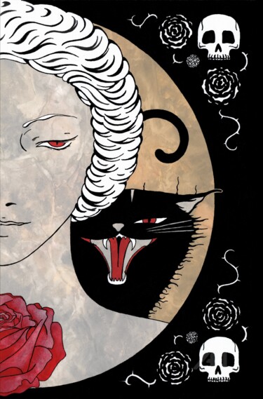 数字艺术 标题为“Blanche Démence” 由Aurélie Bescond, 原创艺术品, 标记