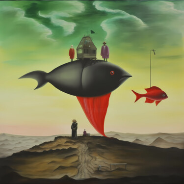 Arte digital titulada "floating and encoun…" por Lu Meng, Obra de arte original, Imagen generada por IA