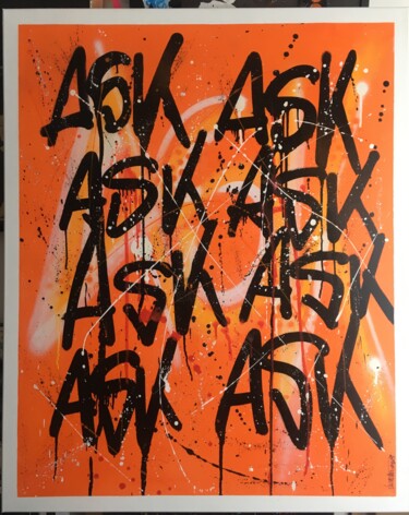 绘画 标题为“ASK” 由Marc Langenstrass, 原创艺术品, 丙烯 安装在木质担架架上