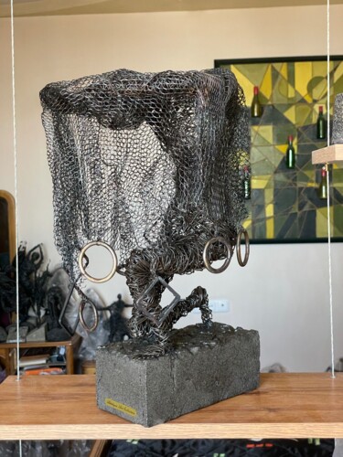 Commission work - Network (47x30x31cm, iron traveltine) Sculpture intitulée "Commission work - N…" par Karen Axikyan, Œuvre d'art originale, Fil de fer