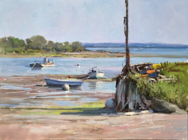 Peinture intitulée "Marée Basse à Séné…" par Pascal Giroud, Œuvre d'art originale, Huile