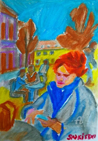「Samedi avant midi c…」というタイトルの絵画 Slobodan Spasojevic (Spaki)によって, オリジナルのアートワーク, パステル