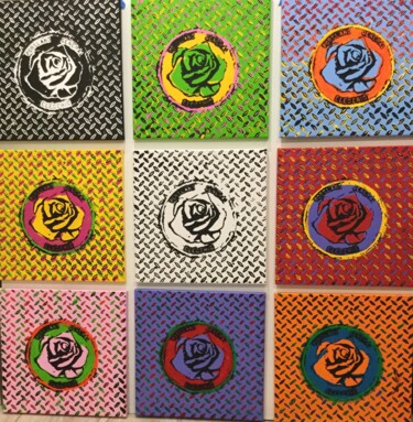 Painting titled "Portland Rose" by Paul Wyss, Original Artwork, Acrylic