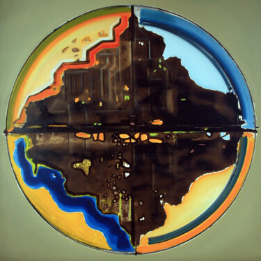 Pittura intitolato "Le Miroir" da Sylvain Thieurmel, Opera d'arte originale, Olio Montato su Telaio per barella in legno