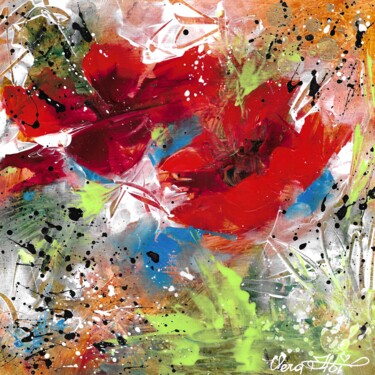 "Flowers for a loved one IV" Drawing titled ""Flowers for a love…" by Vera Hoi, Original Artwork, Acrylic Mounted on Cardboard