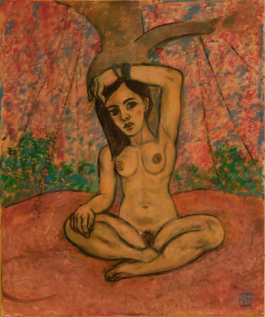 Féminin Sacré- Huile sur Toile Peinture intitulée "Féminin Sacré- Huil…" par Robert Gibson, Œuvre d'art originale, Huile Monté sur Châssis en bois