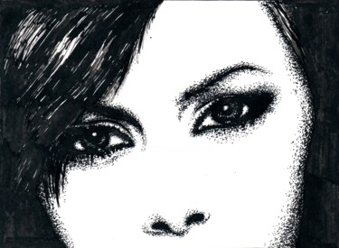 图画 标题为“Eyes 13 / Глаза 13” 由Владимир Абаимов, 原创艺术品, 墨
