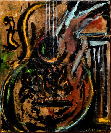 Pintura intitulada "La Guitarra" por Sylvain Thieurmel, Obras de arte originais, Óleo Montado em Armação em madeira