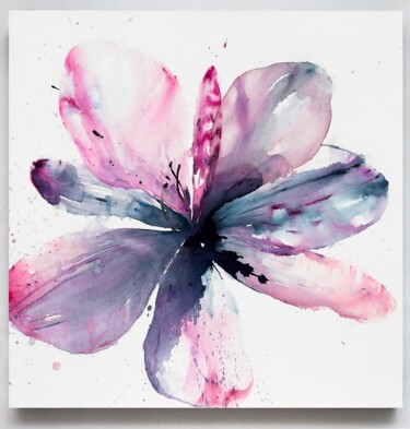 Ζωγραφική με τίτλο "Blurred flower 3" από Rosi Roys, Αυθεντικά έργα τέχνης, Ακρυλικό