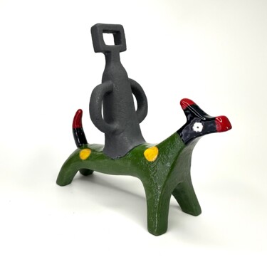 Metallic Ned Kelly on Green Horse #4 雕塑 标题为“Metallic Ned Kelly…” 由Stefan Mager, 原创艺术品, 陶瓷