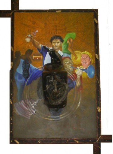 Peinture intitulée "Regocijo de un camp…" par Zomo, Œuvre d'art originale, Huile