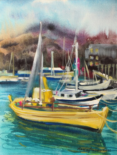 Lost summer Painting titled "Lost summer" by Nadiia Dubei, Original Artwork, Watercolor