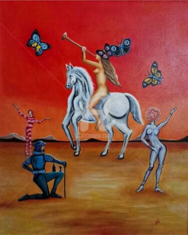 Lady Godiva Painting titled "Lady Godiva" by Krisline, Original Artwork, Oil