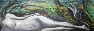Painting titled "Moonlight night" by Aleksandra Cherepanova, Original Artwork, Acrylic