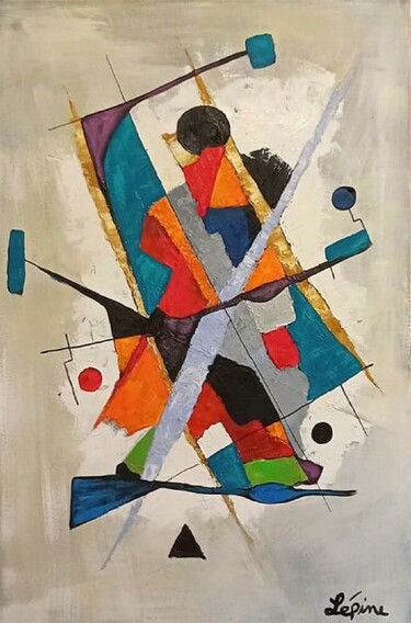 Peinture intitulée "La marche" par Claude Lépine, Œuvre d'art originale, Acrylique