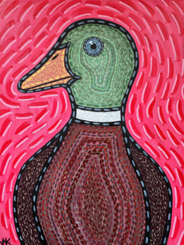 绘画 标题为“Wild duck from Rado…” 由Nataliia Nikulina, 原创艺术品, 油 安装在木质担架架上