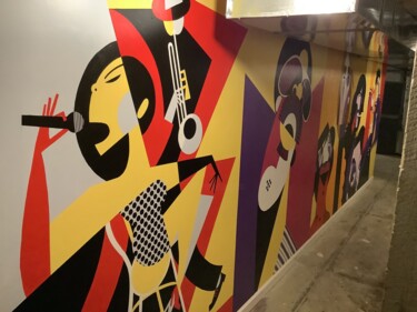 Painting titled "Mural of Pablo Loba…" by Paul Wyss, Original Artwork, Acrylic
