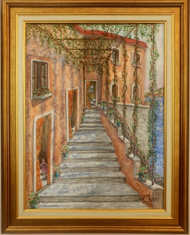 Peinture intitulée "Les marches de la v…" par Jean-Pierre Loubinoux, Œuvre d'art originale, Acrylique Monté sur Châssis en b…